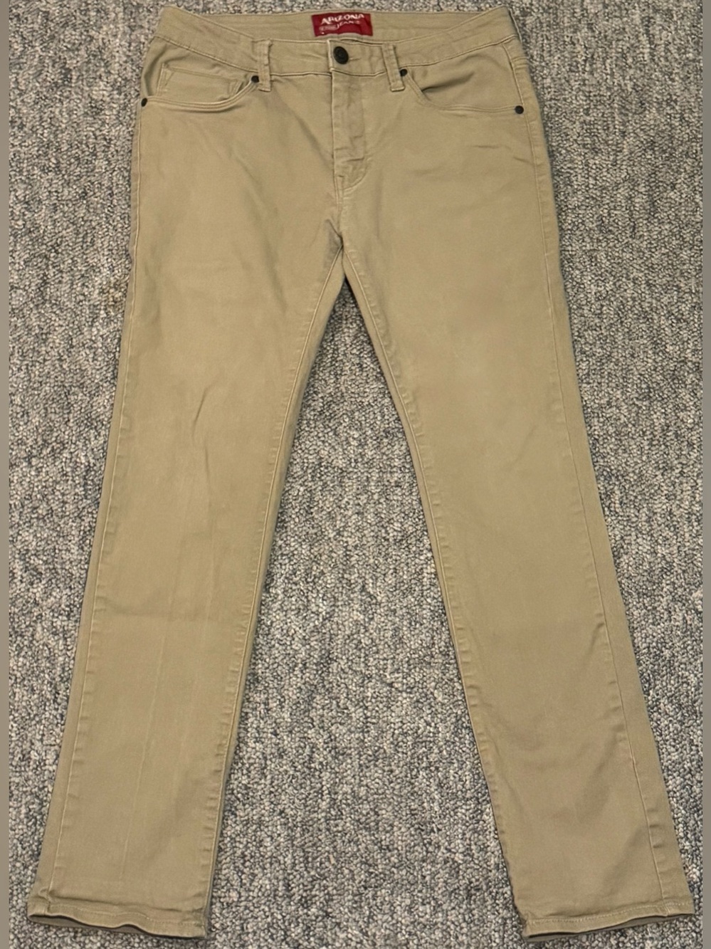 Men’s Arizona Jeans Co. Khaki Brown Skinny Jeans Size 33